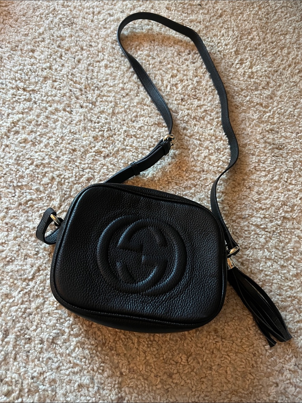 Gucci Black Pebbled Leather Crossbody Camera Bag never used brand new - Picture 4 of 5